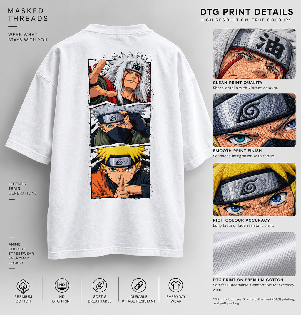 Hidden Leaf Trio Oversized Hoodie